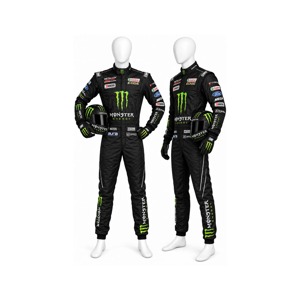 Cam Waters Monster Energy Ford Racing Suit | Kart Racing Suit | Custom Motorsport Driver Suit | Professional Karting Racewear(PKG-MN004)