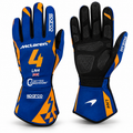 Lando Norris 2019 McLaren Kart Racing Gloves – Blue & Orange Motorsport Gloves (PKG-ML004)