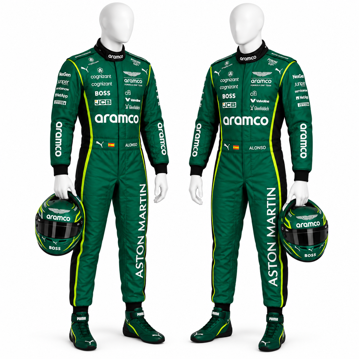 Aston Martin Inspired F1 Racing Suit – Custom Green Motorsport Race Suit