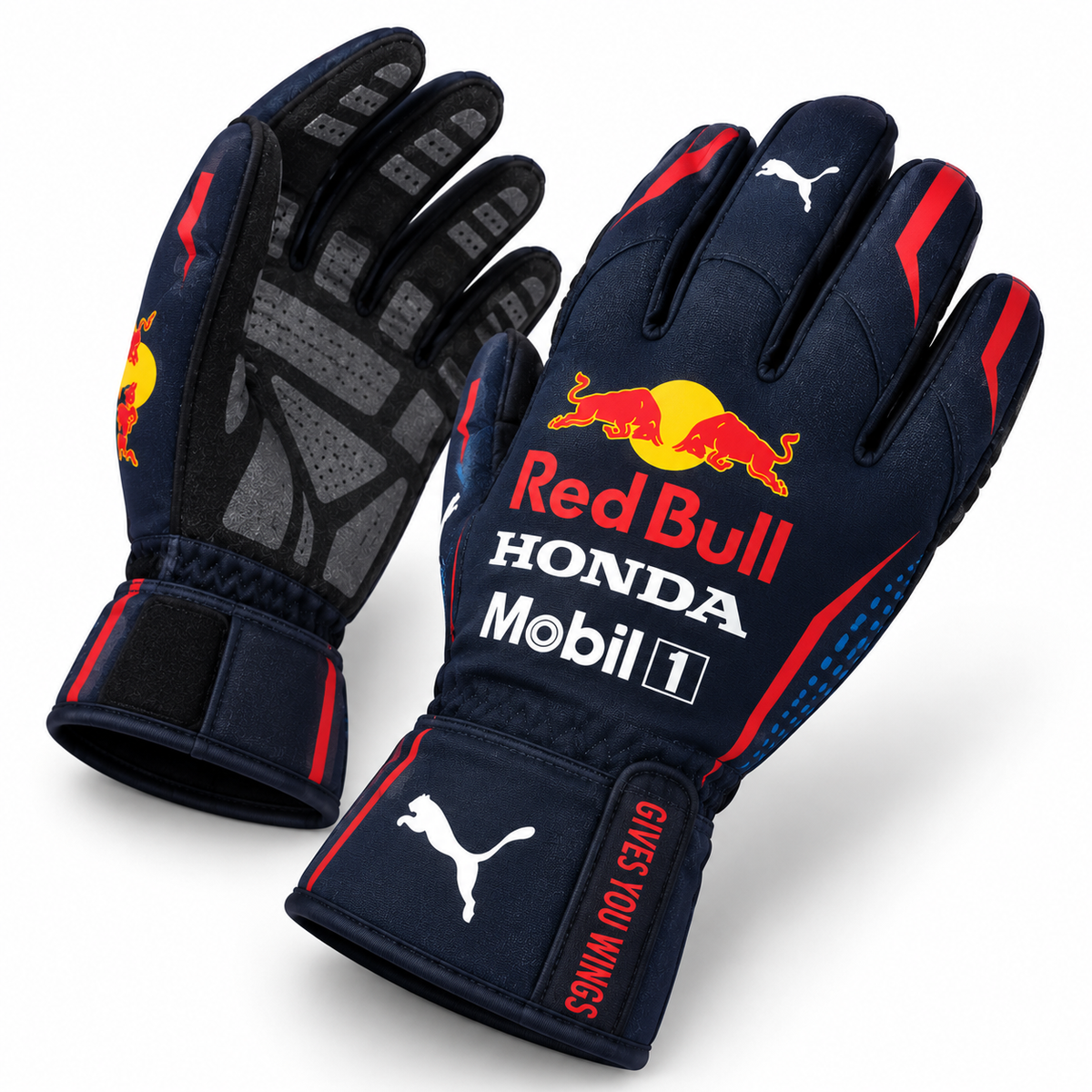 Red Bull Honda Go Kart Racing Gloves – Navy Blue Motorsport Driving Gloves(PKG-001)