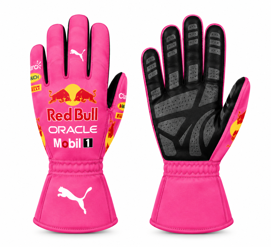 Pink Red Bull Oracle Racing Gloves Kart Racing & Motorsport(PKG-005)