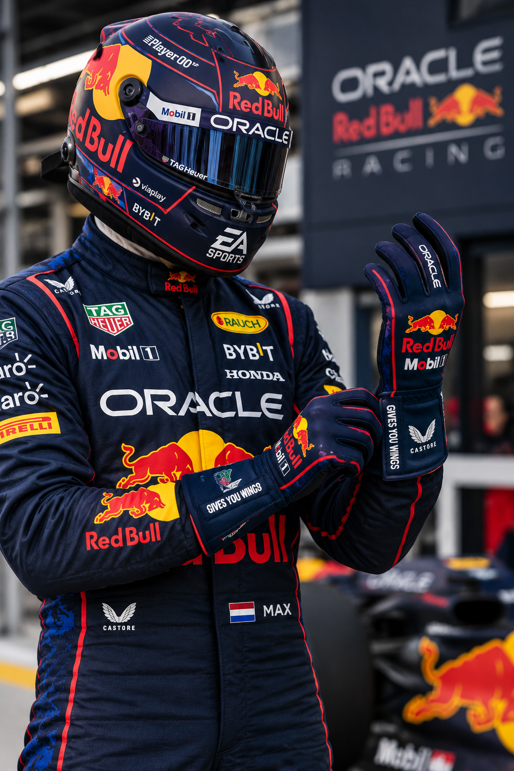 Red Bull Oracle Racing Gloves Kart Racing & Motorsport(PKG-006)