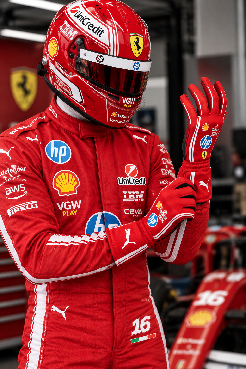 Ferrari HP Kart Racing Gloves Kart Racing & Motorsport(PKG-FR001)