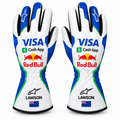 Liam Lawson 2025 Visa Red Bull Kart Racing Gloves – White Blue Green(PKG-RB007)