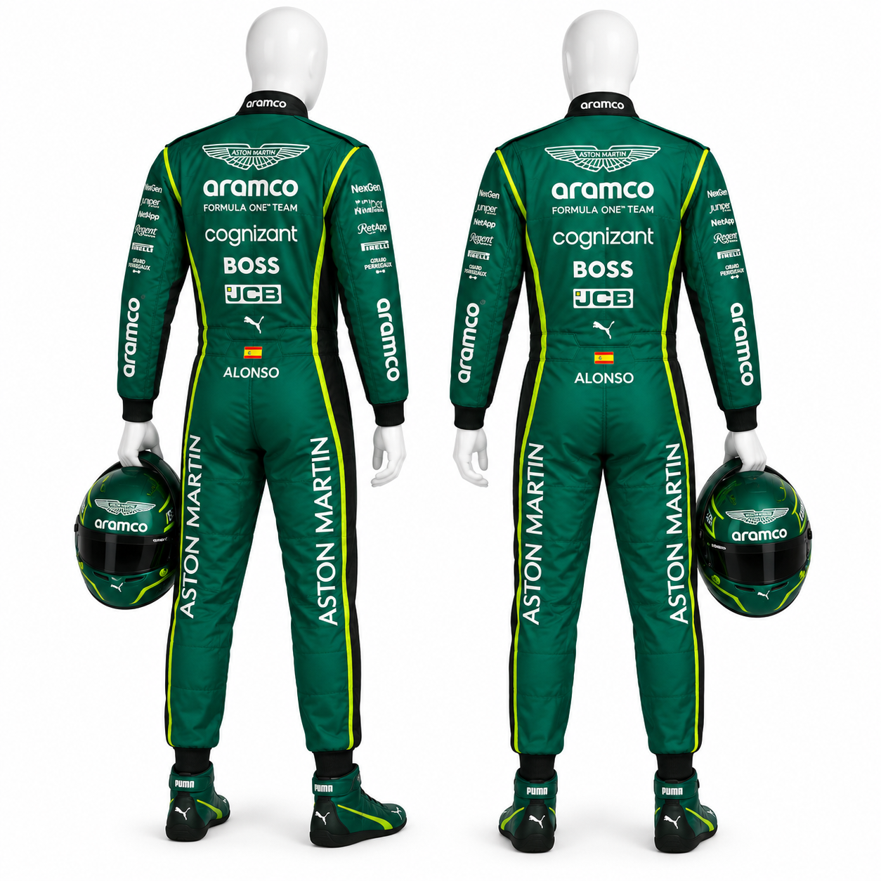 Aston Martin Inspired F1 Racing Suit – Custom Green Motorsport Race Suit
