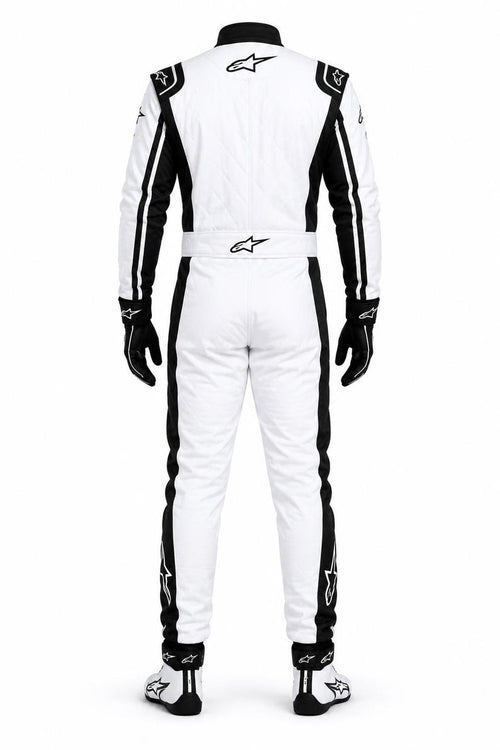 Alpine star White & Black Kart Racing Suit | Professional Go Kart Racing Suit