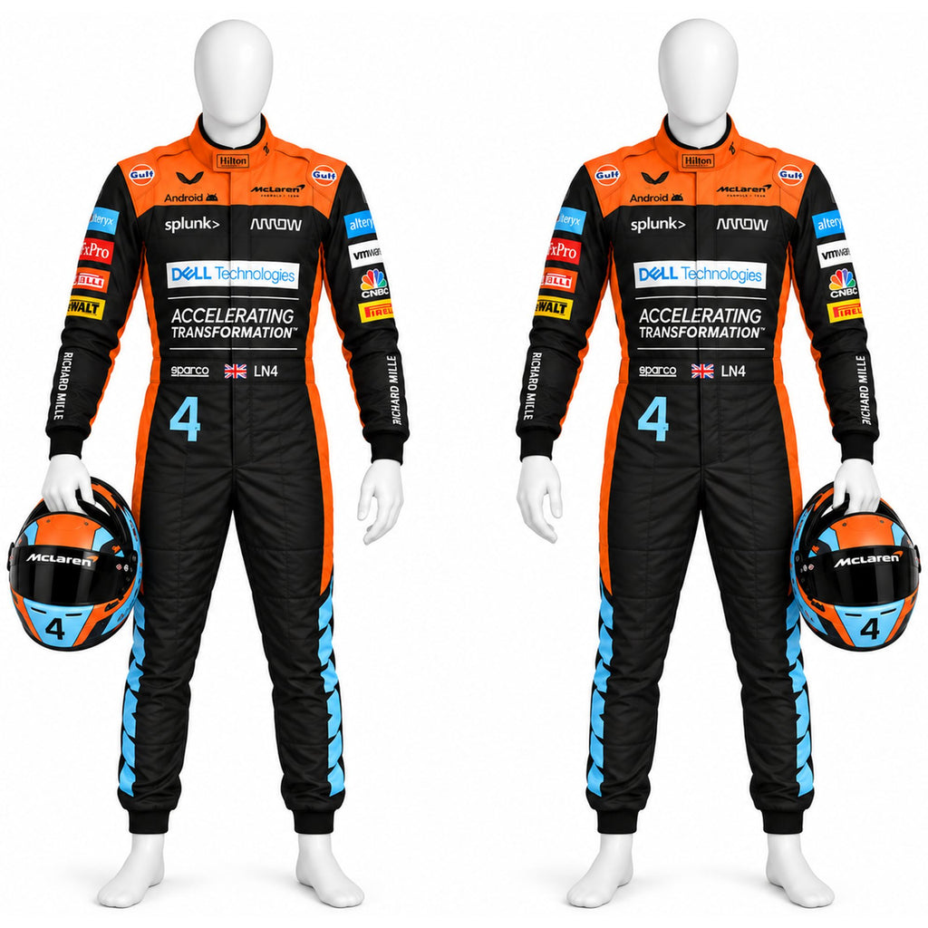 Lando Norris 2019 Racing Suit | McLaren Renault Accelerating Transformation Go Kart Suit | Custom Motorsport Driver Suit | Kart Racing Racewear(PKG-ML006)