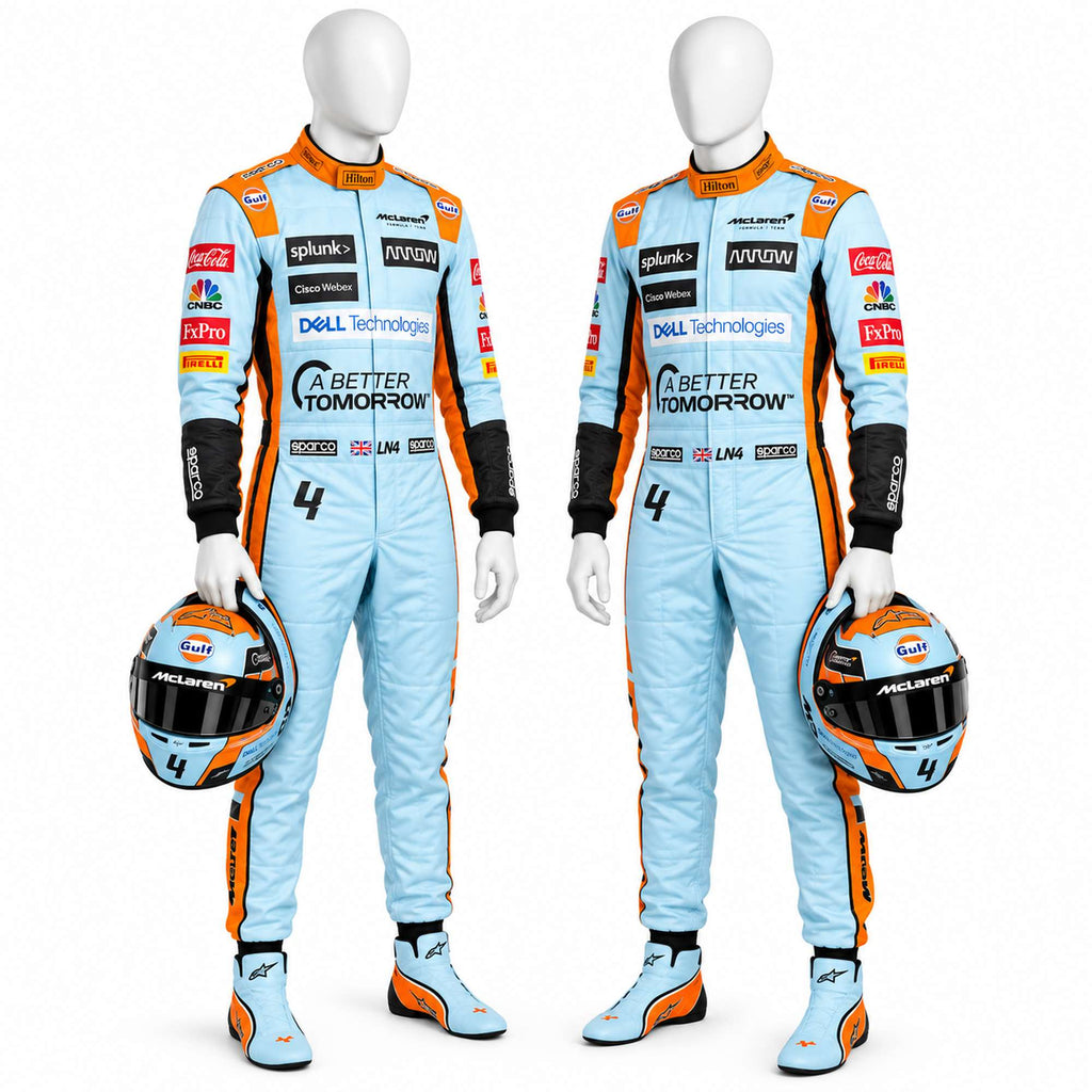 Lando Norris 2021 Monaco Racing Suit | McLaren Gulf  Go Kart Suit | Custom Motorsport Driver Suit | Professional Karting Racewear