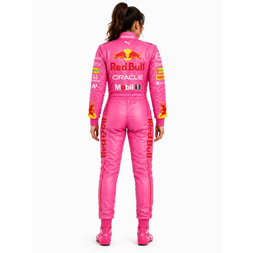 Custom Pink Racing Suit, Red Bull Go Kart Suit, Motorsport Driver Suit, Professional Karting Racewear