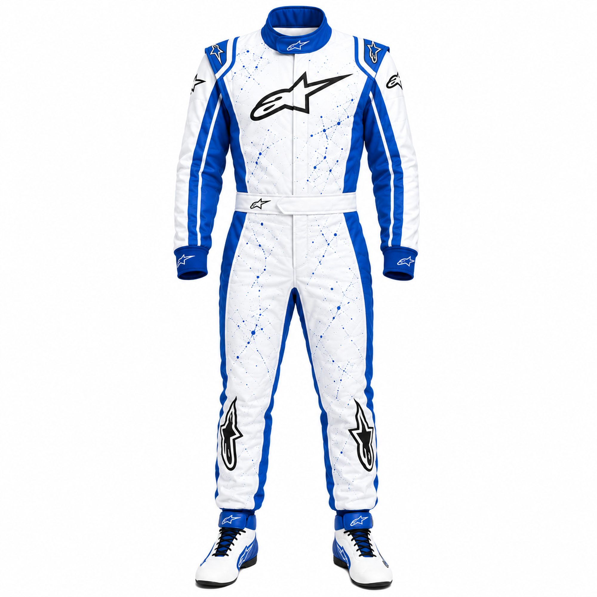 Blue White Go Kart Racing Suit | Custom Karting Racewear | Adult Motorsport Overall | Cordura D600