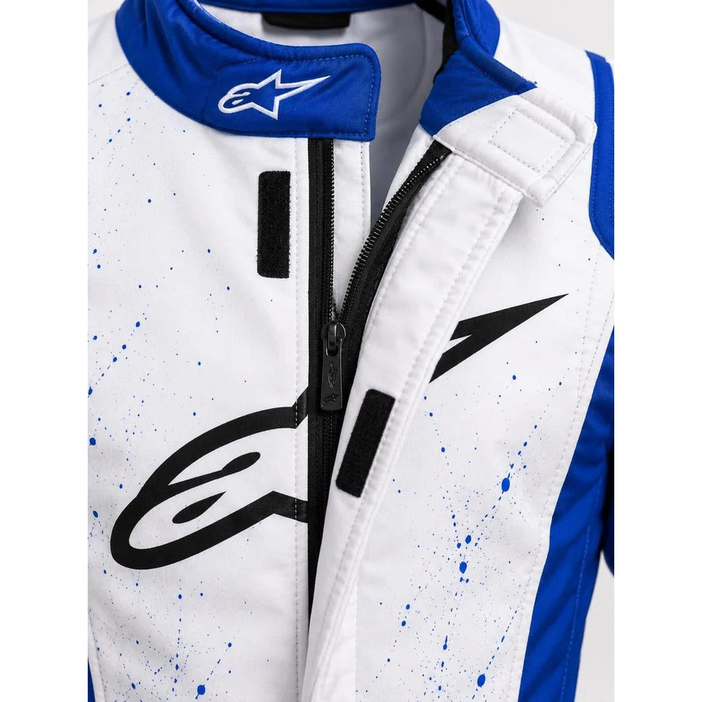Blue White Go Kart Racing Suit | Custom Karting Racewear | Adult Motorsport Overall | Cordura D600