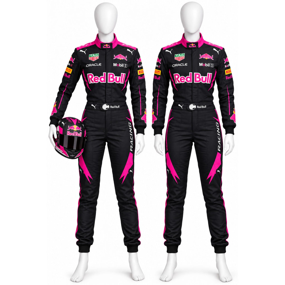 Women’s Red Bull Racing Inspired Kart Racing Suit | Black Pink Custom Motorsport Driver Suit | Professional Karting Racewear(PKG-RB009)