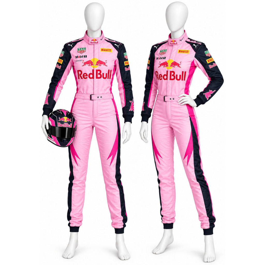 Women’s Red Bull Racing Pink Kart Racing Suit | Custom Motorsport Driver Suit | Professional Women’s Racing Racewear(PKG-RB010)